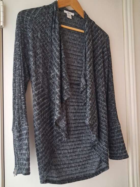 bobeau Sweaters - bobeau Charcoal Heather Open-Front Draped Cardigan